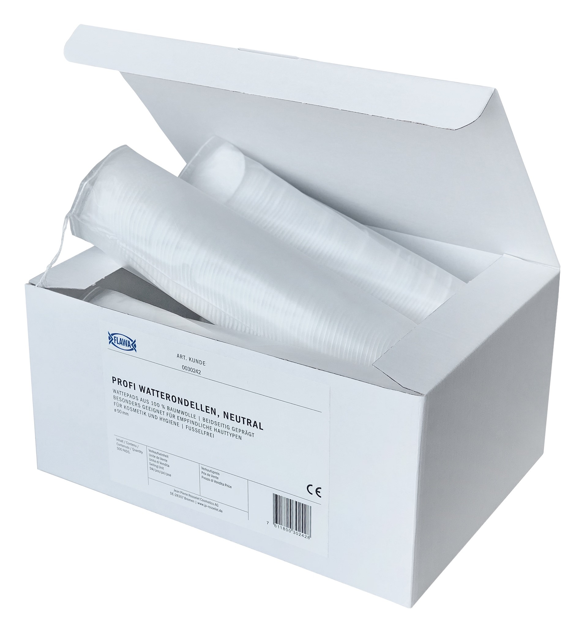 Wattepads Flawa/bb Pads geprägt (Karton)
